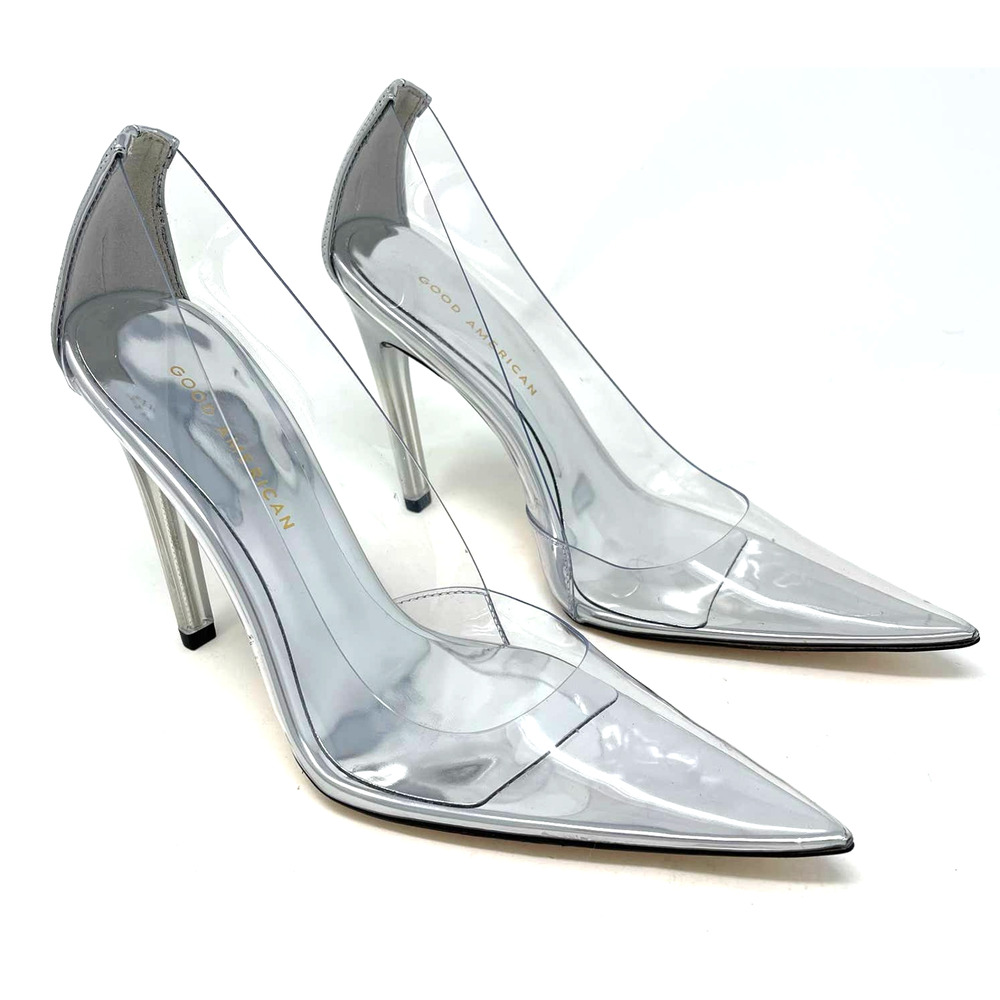 Good American Cinder-Rella Pumps Size 10 Glass GA275PB-E - Picture 8 of 10